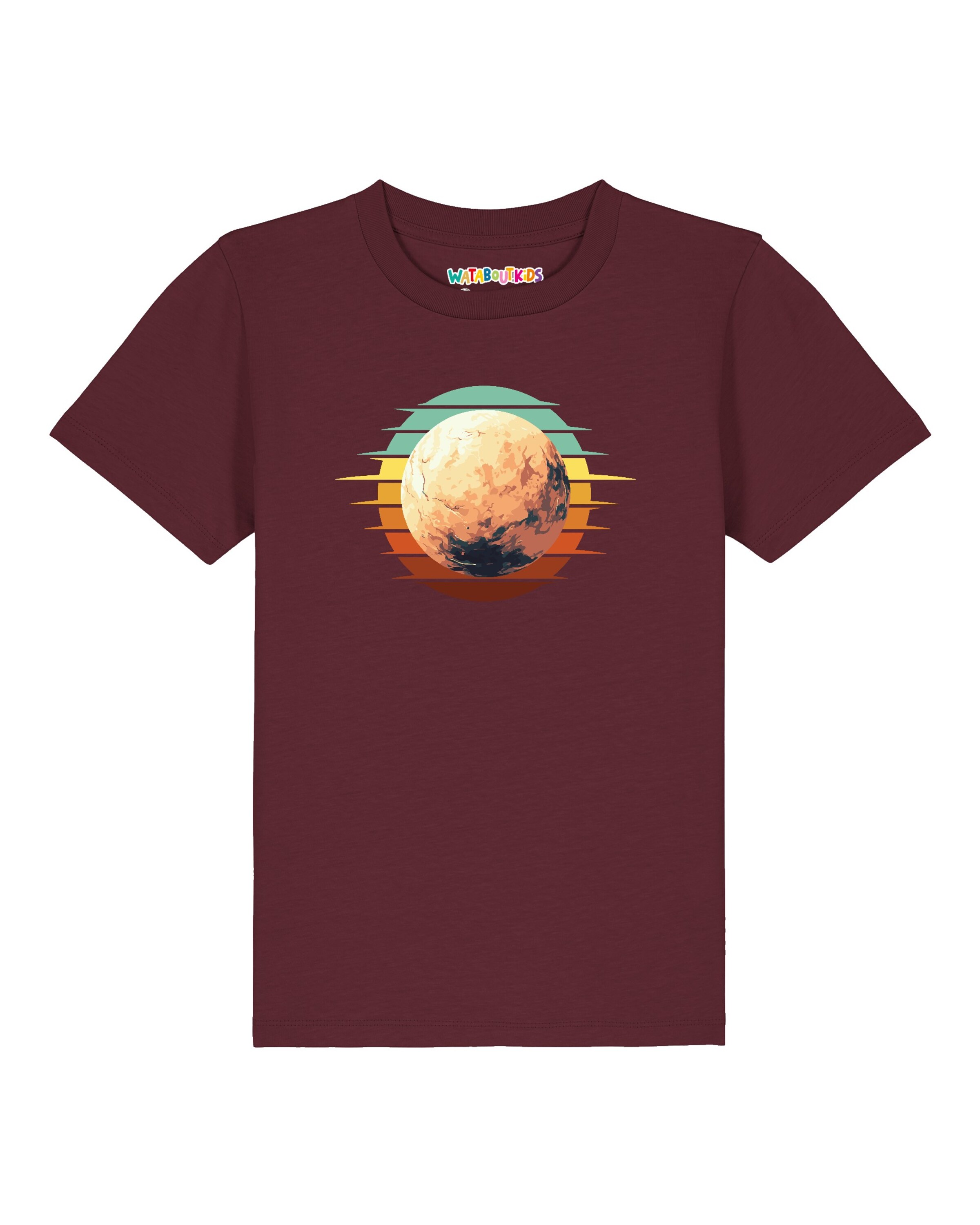 watabout.kids Shirt ' Pluto Retro Sunset ' in Rood: voorkant