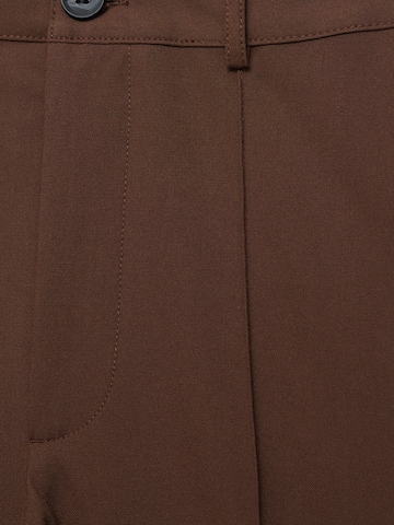 Wide Leg Pantalon à plis Pull&Bear en marron
