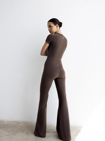 MyLibi Flared Leggings 'Leggings campana marrones – Flare Moka' in Bruin