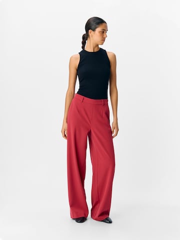 Wide Leg Pantalon chino 'OBJLisa' OBJECT en rouge