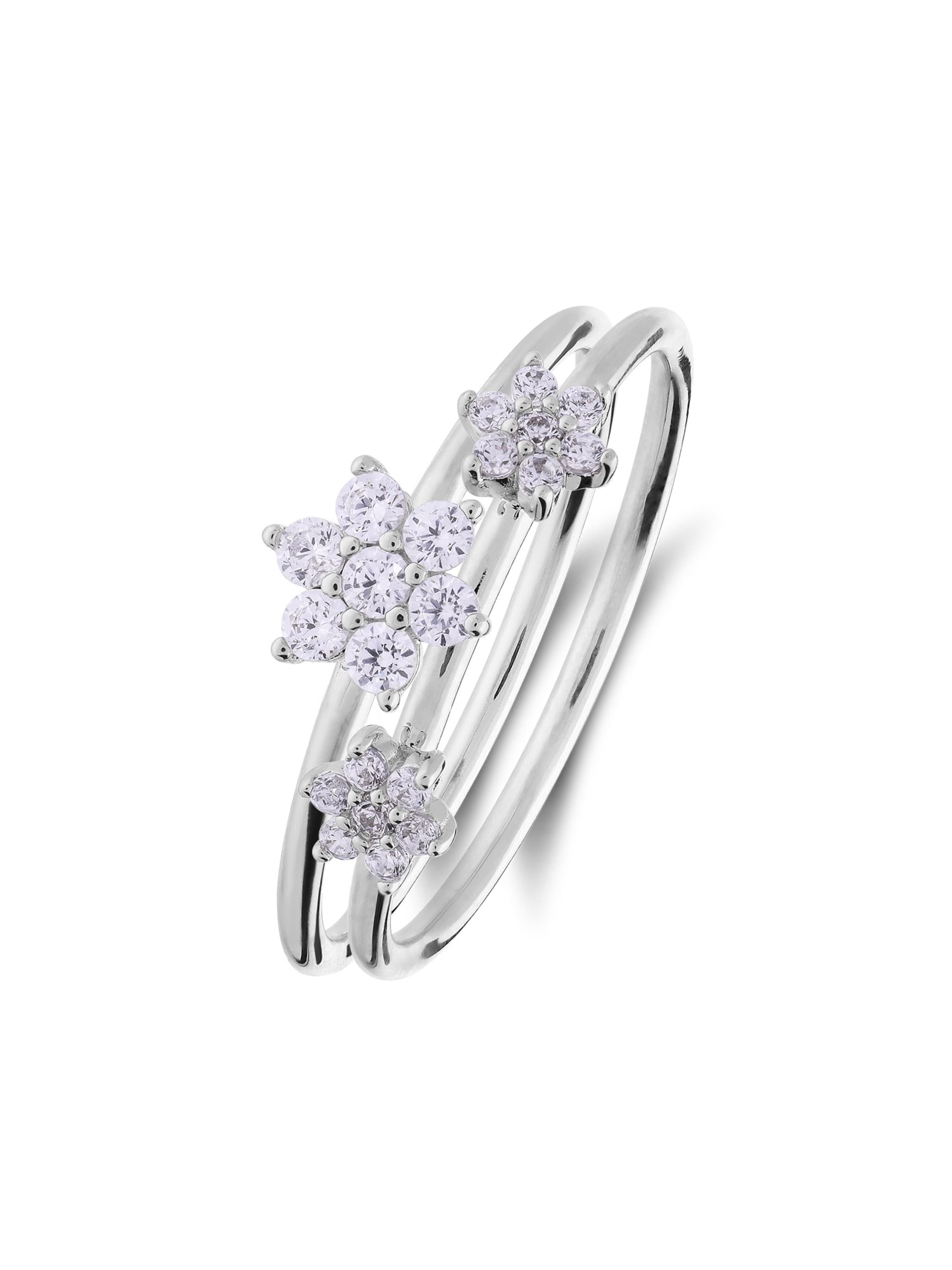 Lucardi Ring 'Stern' in Zilver: voorkant
