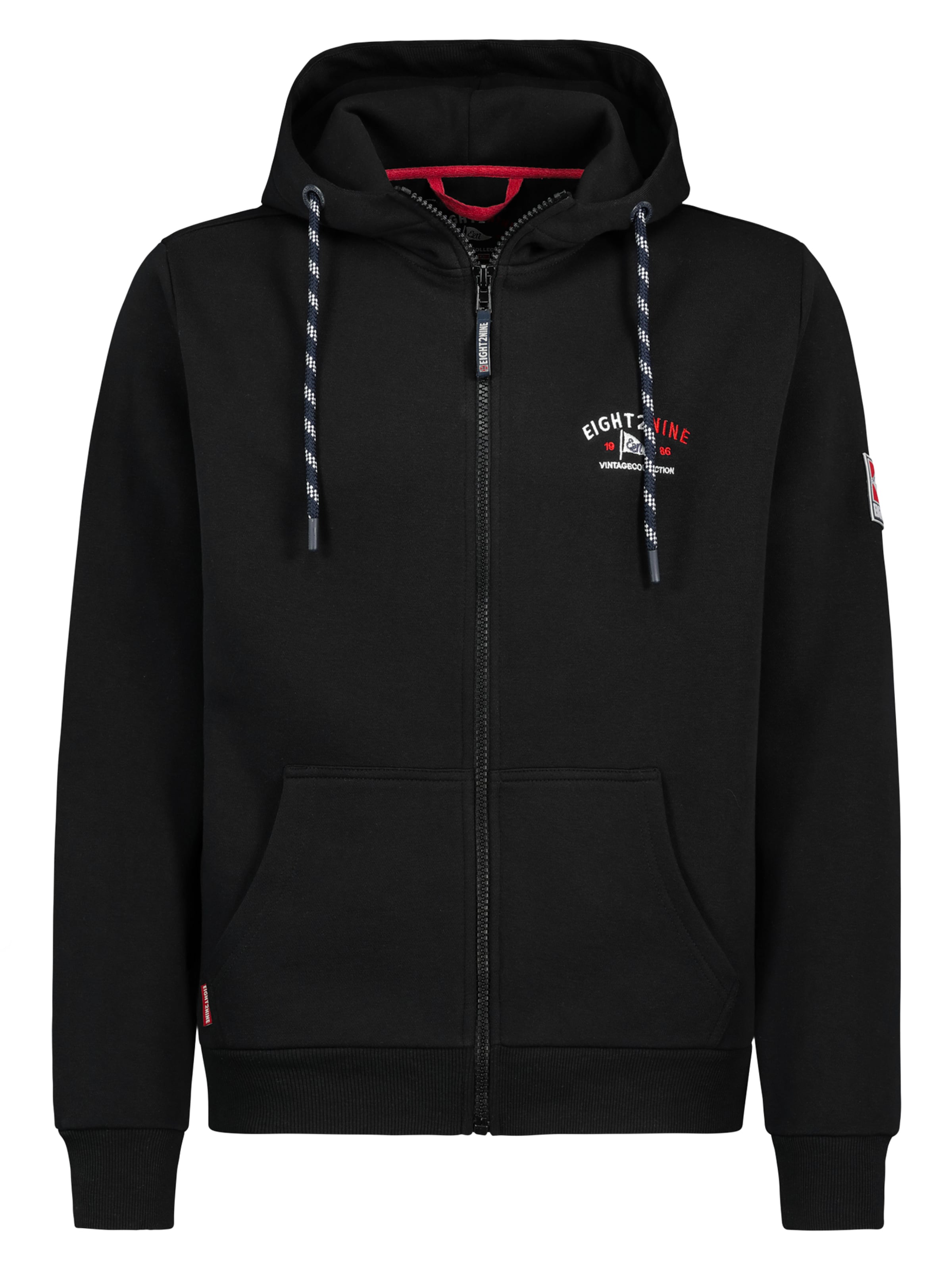 Eight2Nine Sweatjacke in Schwarz: Vorderseite