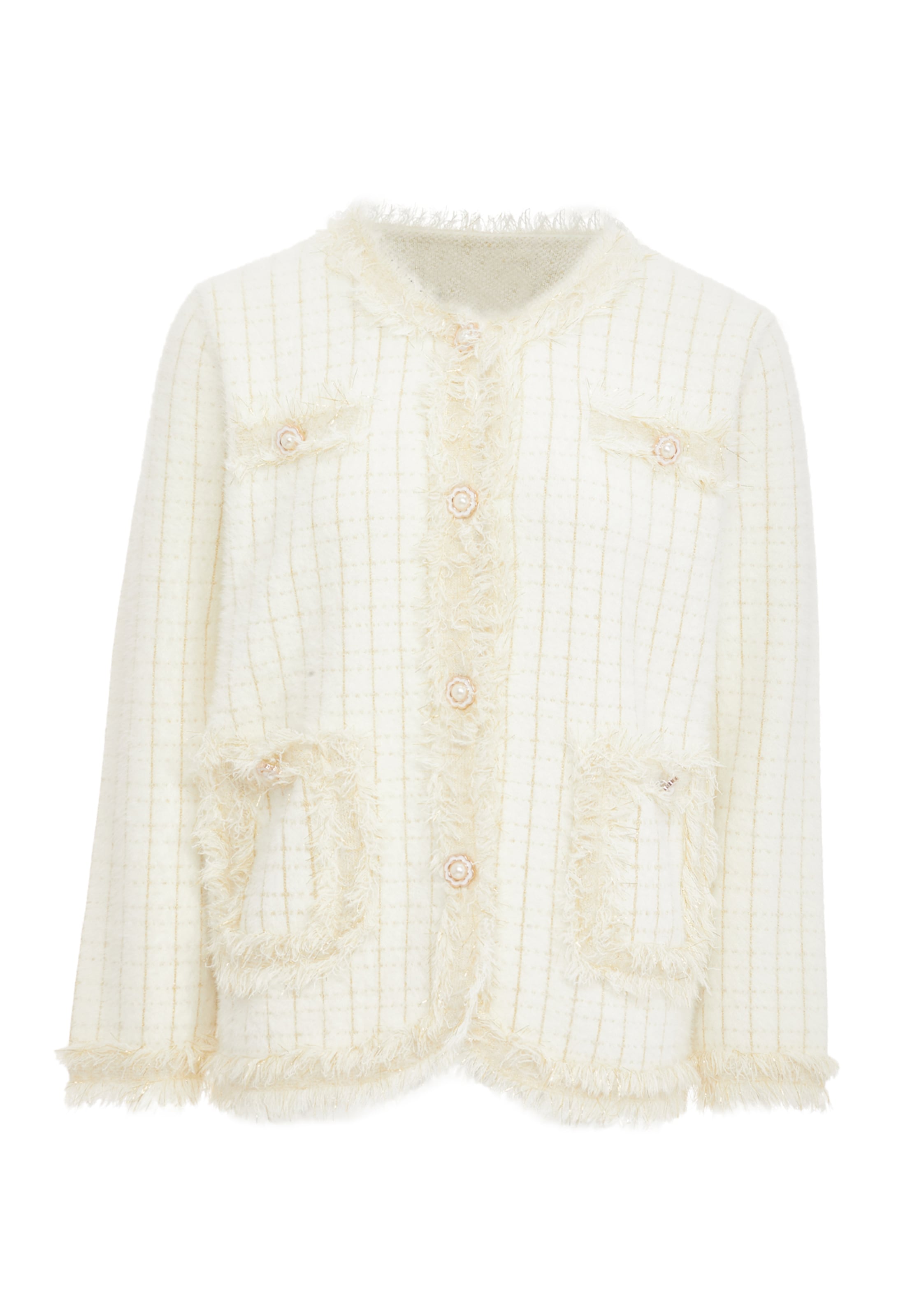 CARNEA Knit cardigan in White: front
