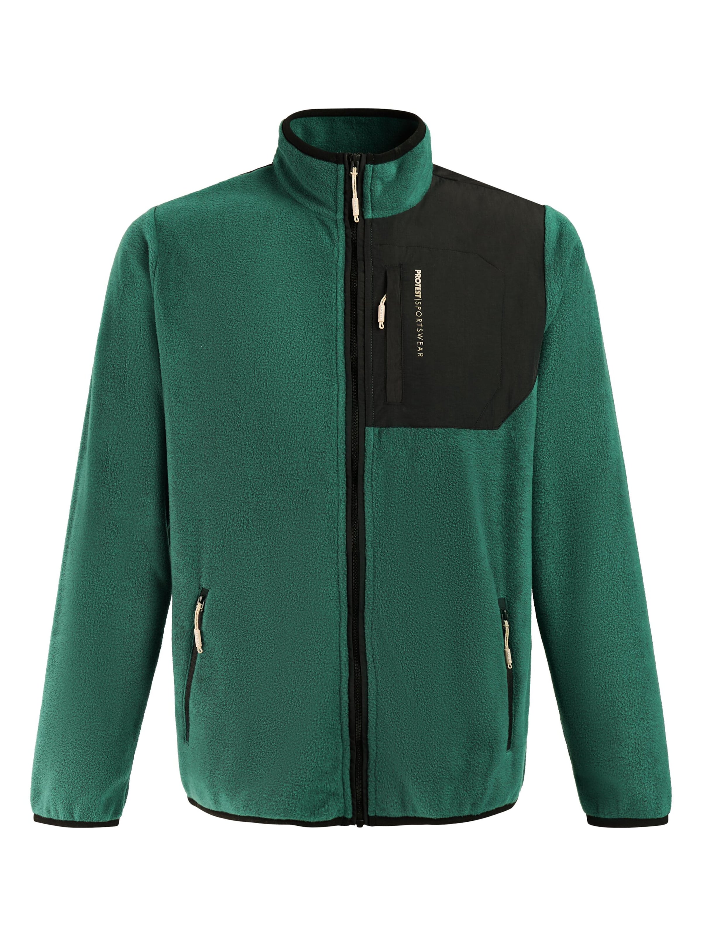 PROTEST Fleece Jacket 'PRTOrston' in Green: front