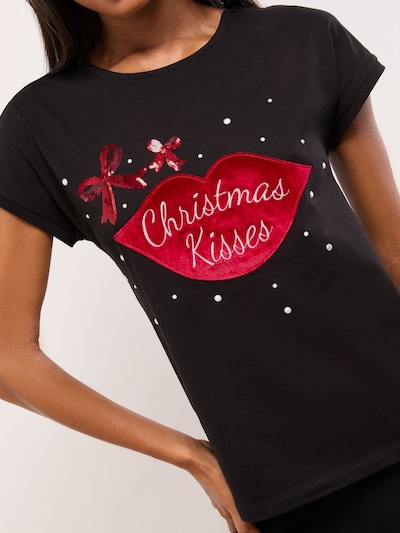 self. Camiseta en rojo / negro / blanco, Vista del producto