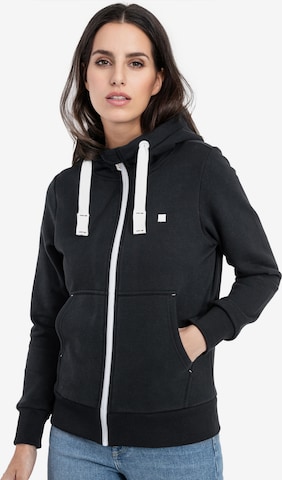 deproc Sweatjacke 'FinjaCMYK II' in Schwarz: Vorderseite