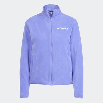 ADIDAS TERREX Athletic Fleece Jacket 'Ess' in Purple: front