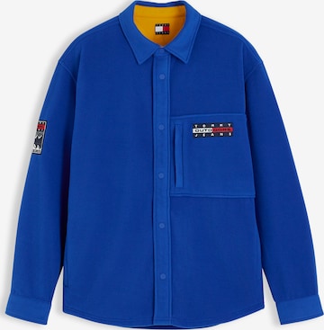 mėlyna Tommy Jeans Patogus modelis Flisinis džemperis: priekis