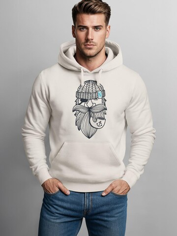 Neverless Sweatshirt 'Sailor Captain mit Pfeife' in Beige
