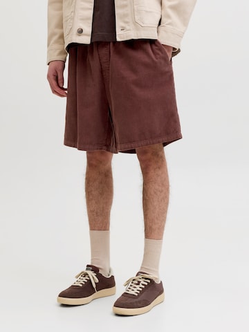 JACK & JONES Wide leg Trousers 'JPSTBILL' in Brown: front