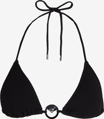 Karl Lagerfeld - Triángulo Top de bikini en negro: frente