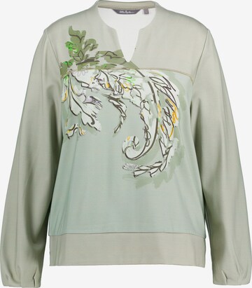 Sweat-shirt Ulla Popken en vert : devant