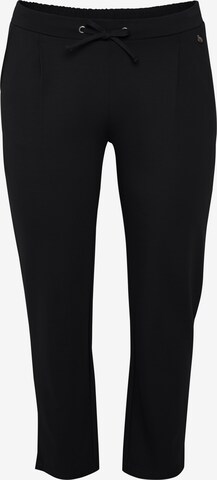 Fransa Curve Pleat-Front Pants 'STRETCH' in Black: front