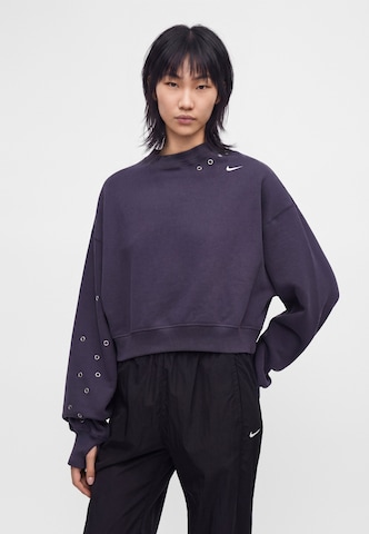 NIKE Суичър 'Studio' в сиво: отпред