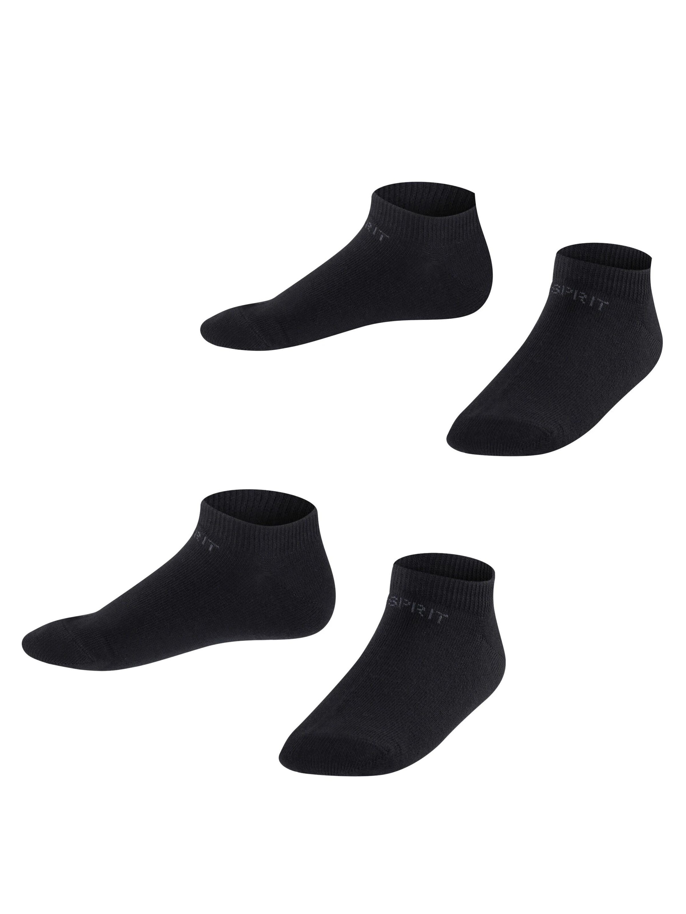ESPRIT Socks 'Foot Logo 2-Pack' in Black: front