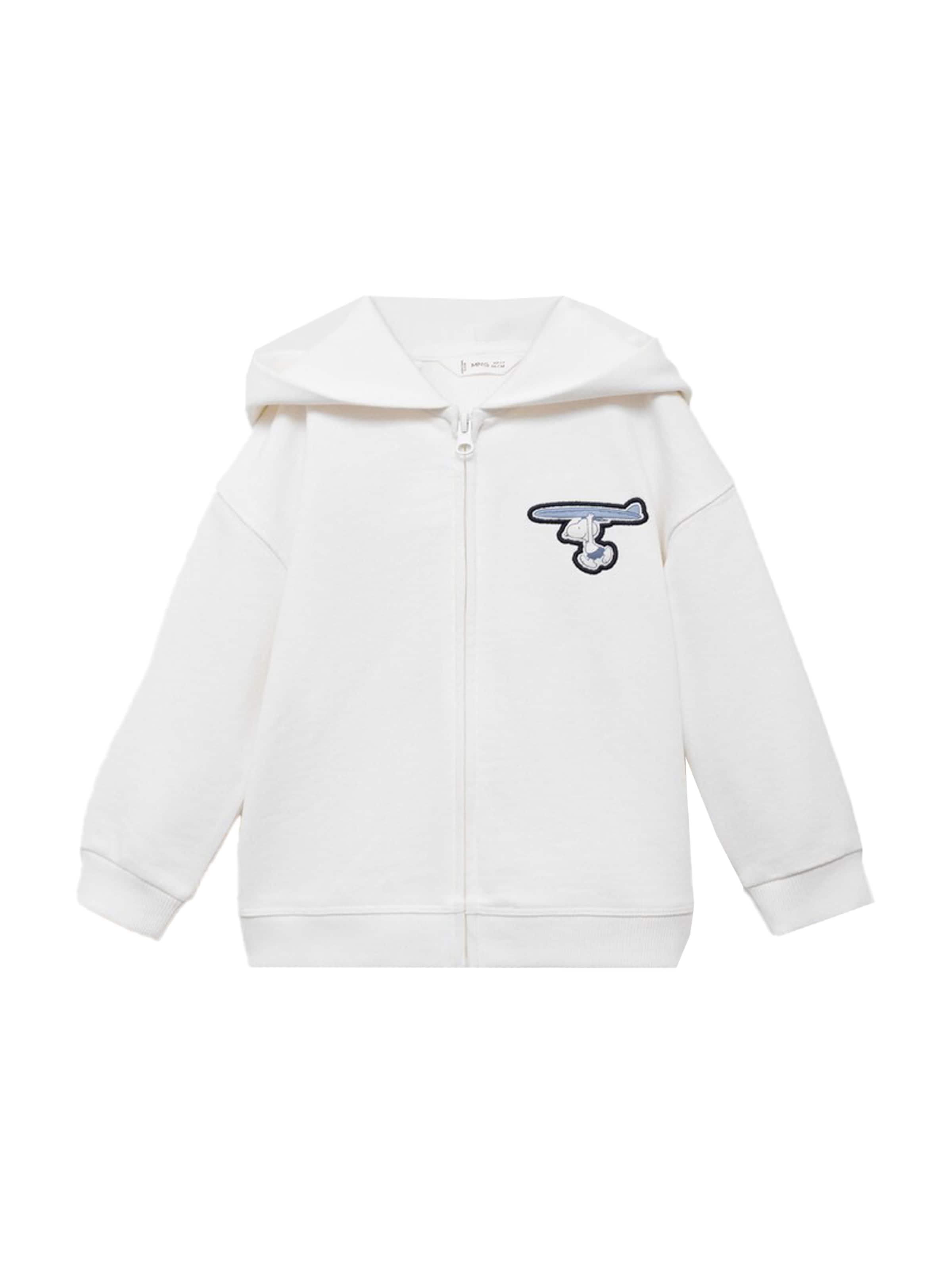 MANGO KIDS Sweatvest in Wit: voorkant