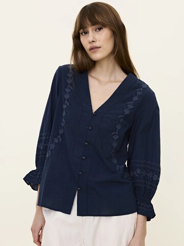 Odd Molly Blouse 'Garden' in Blue: front