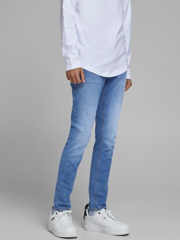 Coupe slim Jean 'GLENN' Jack & Jones Junior en bleu : devant