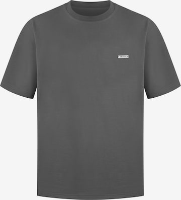 Smilodox Basic T-Shirt Ilyas in Grau: Vorderseite