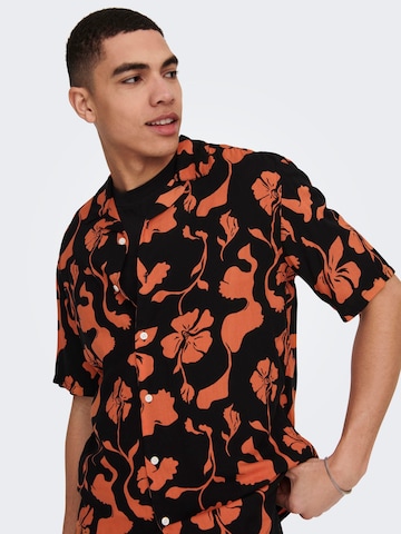 Only & Sons Regular fit Overhemd 'Dash' in Oranje