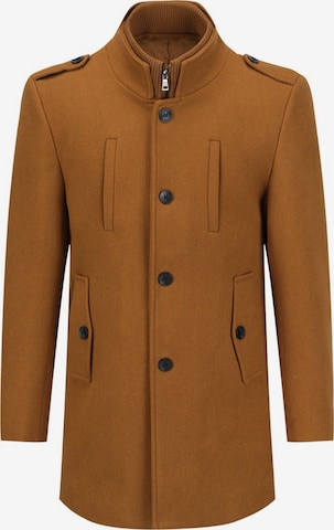 ALLTHEMEN Winter Coat 'Winterruhe' in Brown: front
