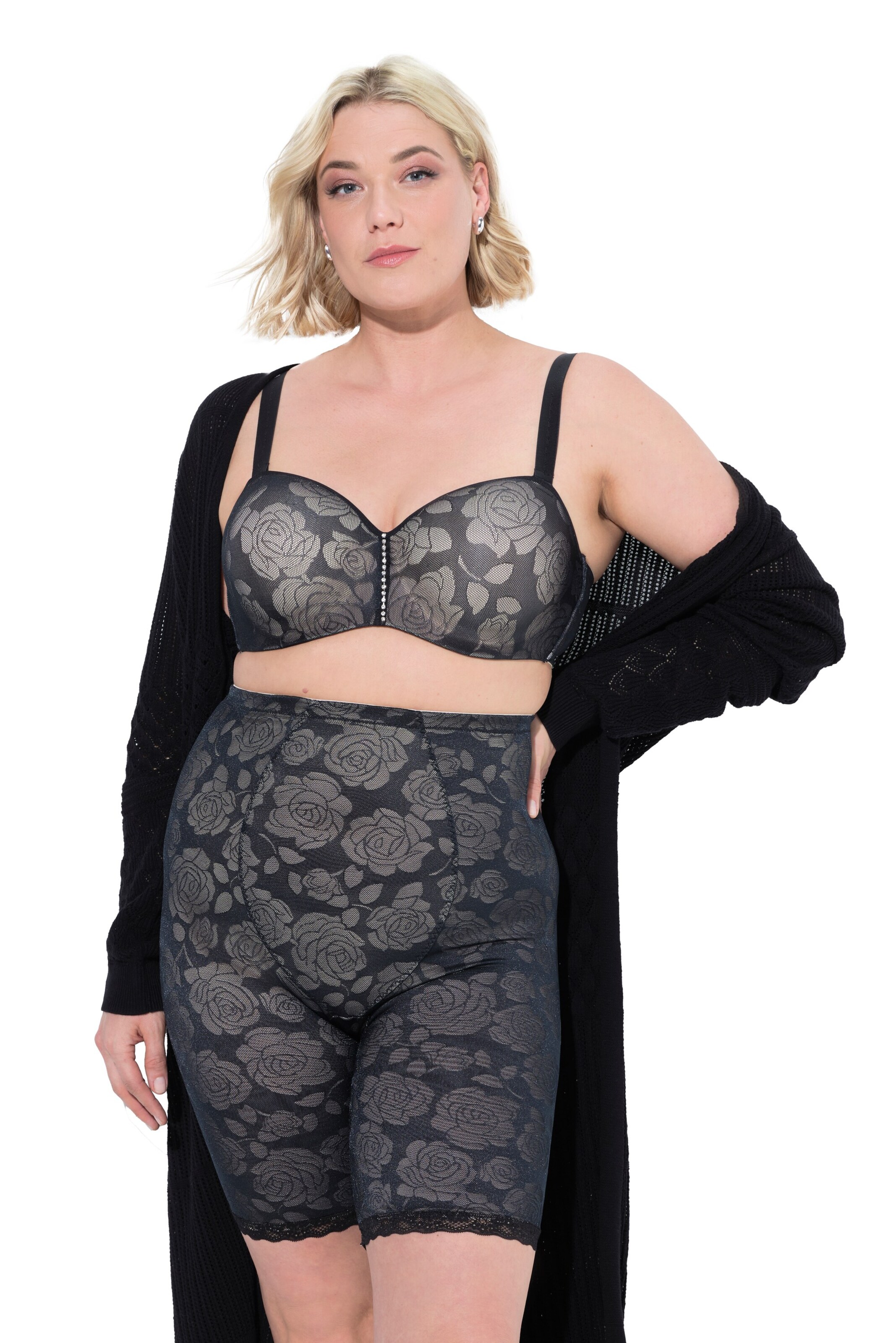 Ulla Popken Shaping pant in Black: front