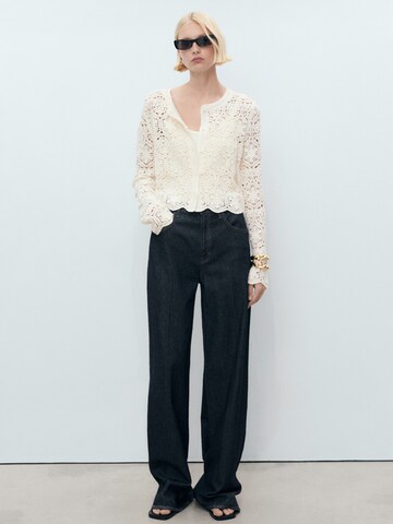MANGO Knit cardigan 'GARDEN' in Beige