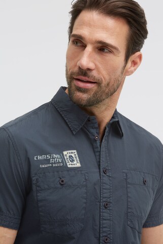 CAMP DAVID Regular fit Button Up Shirt in Blue