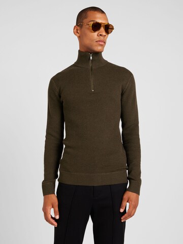 JACK & JONES Пуловер 'JPRBLUCHRISTER' в зелено: отпред