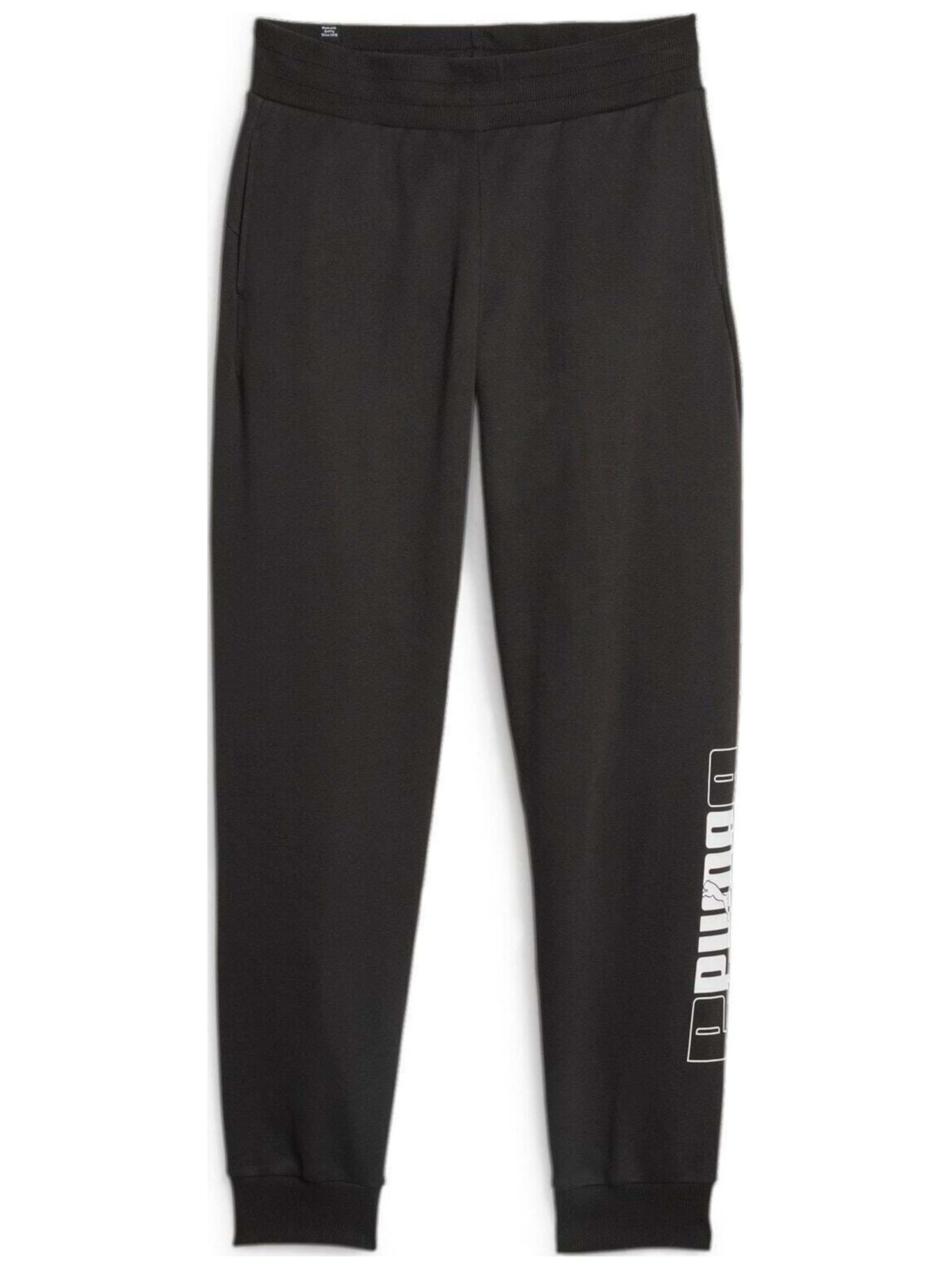 PUMA Sports trousers 'Puma Logo Printed Elastic Waist Active Joggers' in XS in Black, Item view