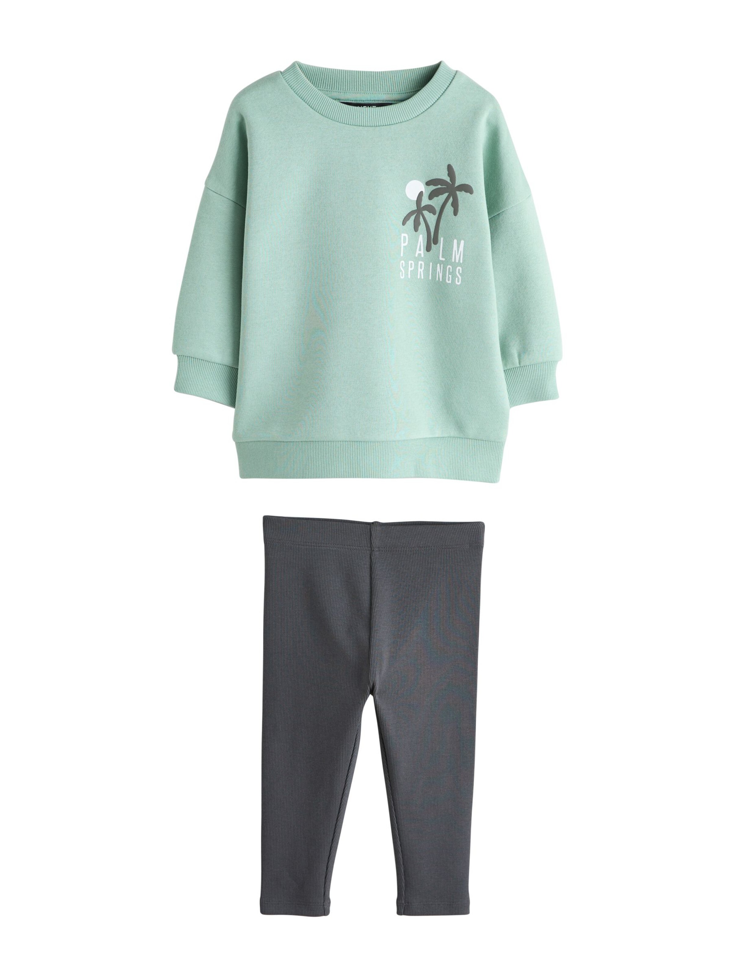 Next Set: Sweatshirt und Leggings in Grau: Vorderseite
