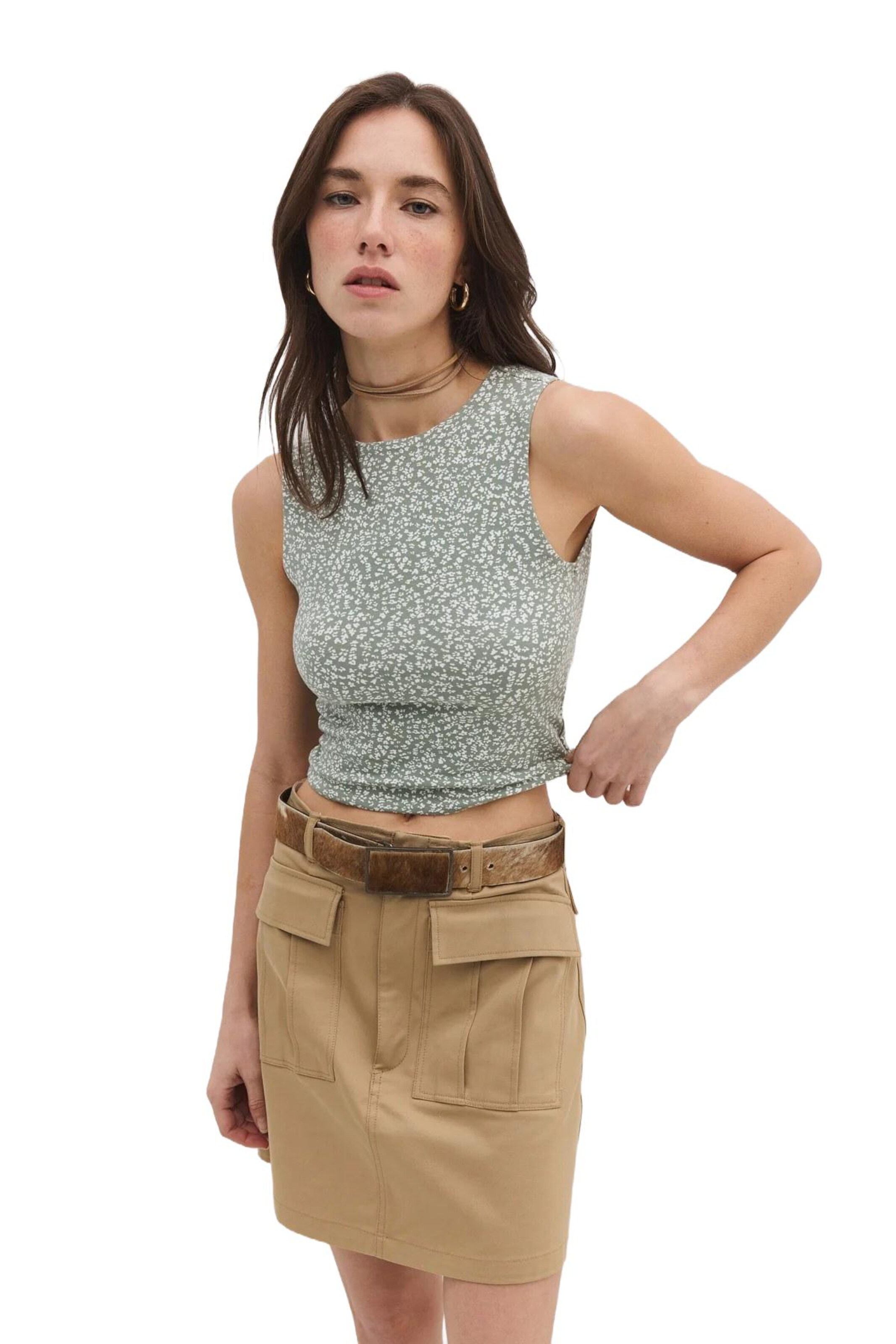 No Matter What Top in Green: front