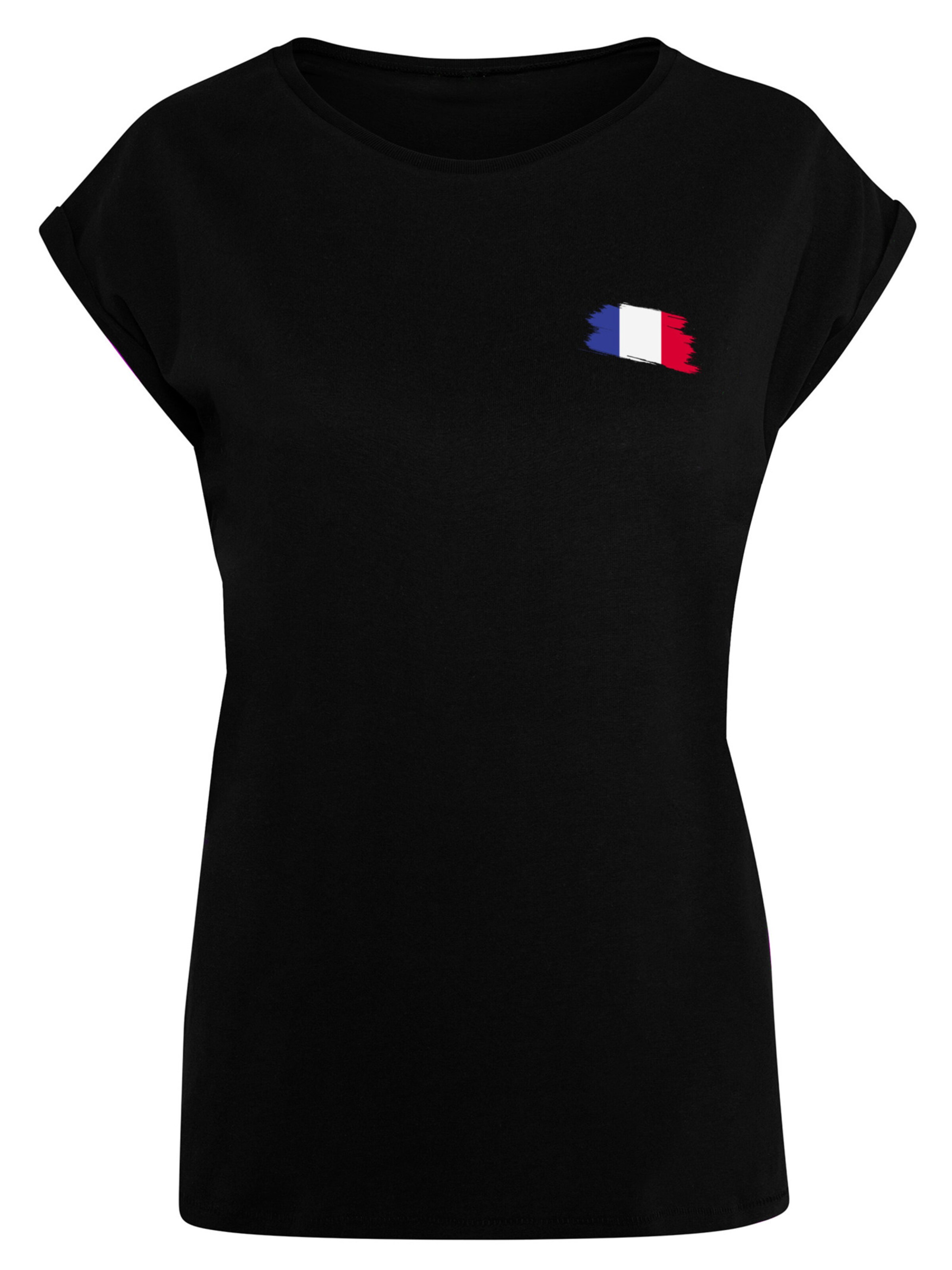 T-shirt 'France Frankreich Flagge Fahne' F4NT4STIC en noir : devant