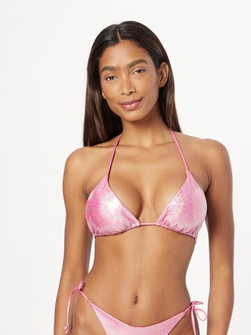 NLY by Nelly Triangle Bikini Top in Pink: front