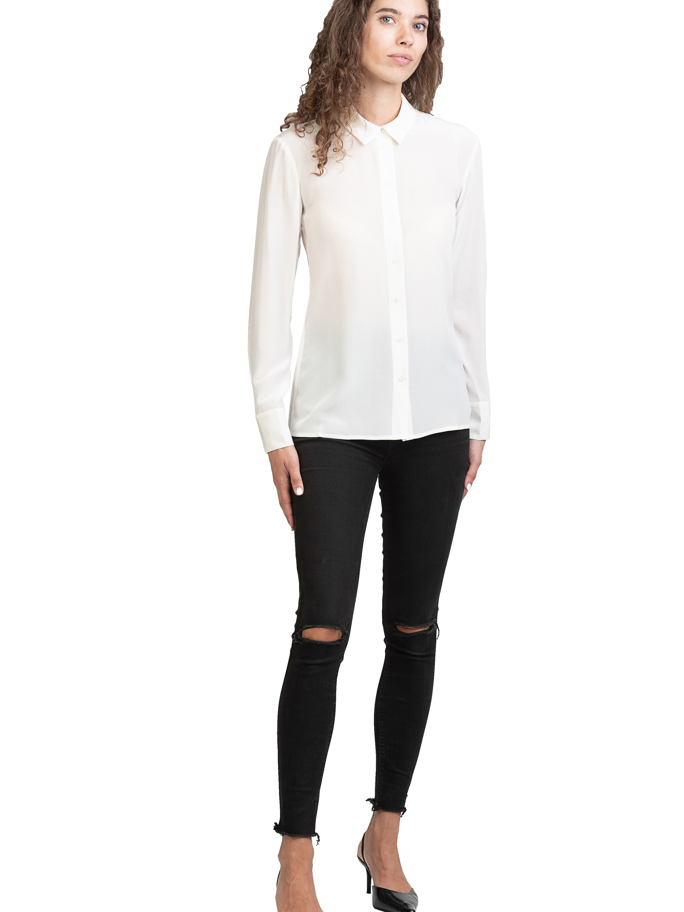 Camicia da donna 'Seidenbluse Collettoseta' di Posh Gear in bianco