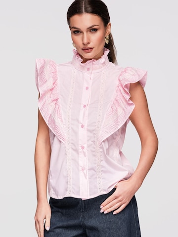 Ombre Bluse‌‌‌‌‌‌ in Pink: Vorderseite