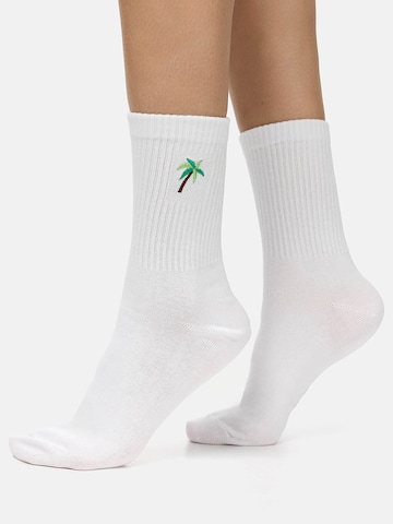 Nur Die Freizeitsocken ' Statement Socken mit Stickerei ' in Grün