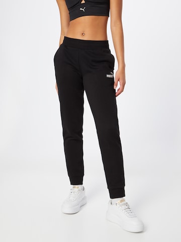 PUMA Tapered Workout Pants in Black: front