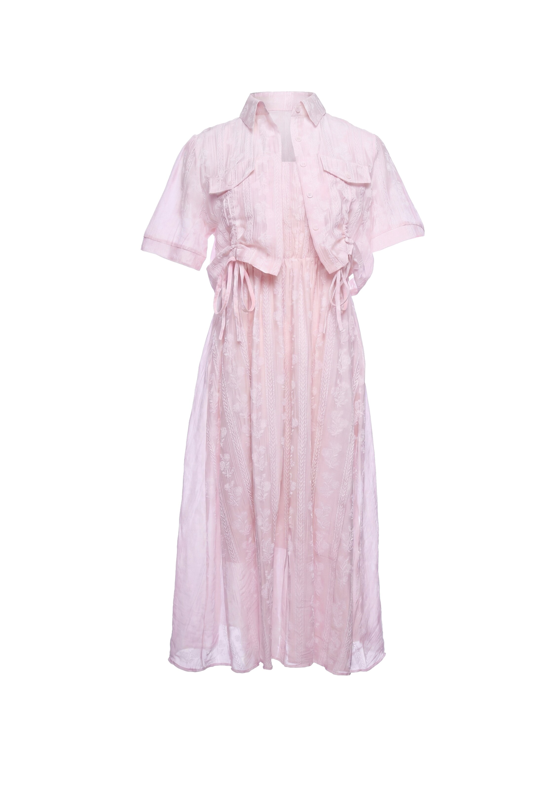Usha - Vestido em rosa: frente