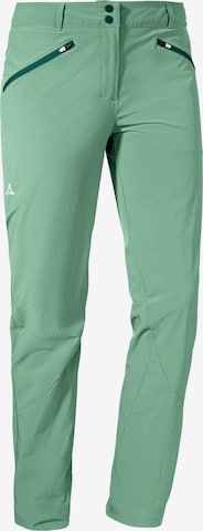 Pantaloni outdoor 'Hestad' de la Schöffel pe verde: față