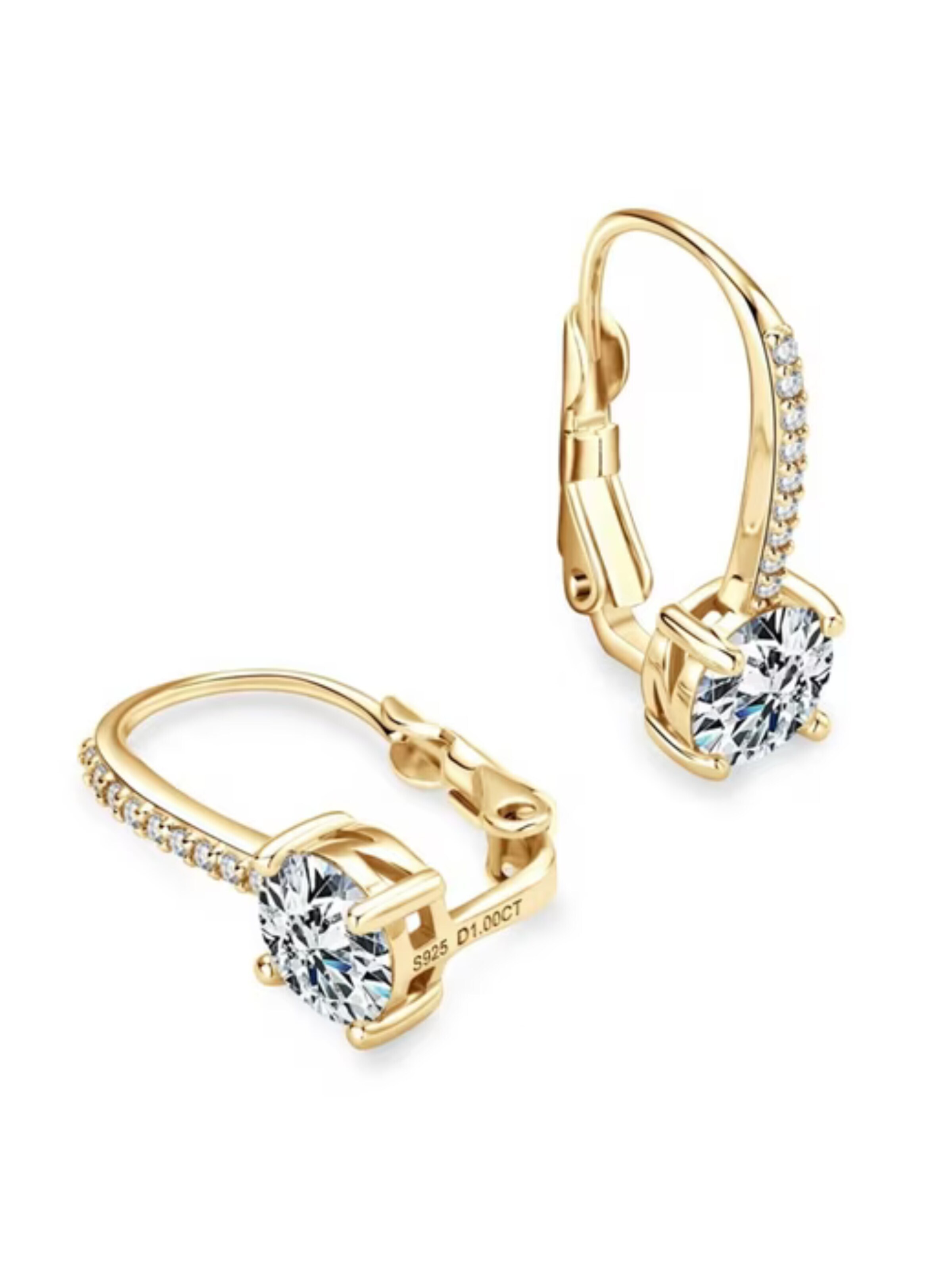 ROUGEMONT Jewellery Ohrringe 'Luxuriöse Moissanit Creolen Ohrringe mit Echtheitszertifikat'‌‌‌ in Gold: Vorderseite