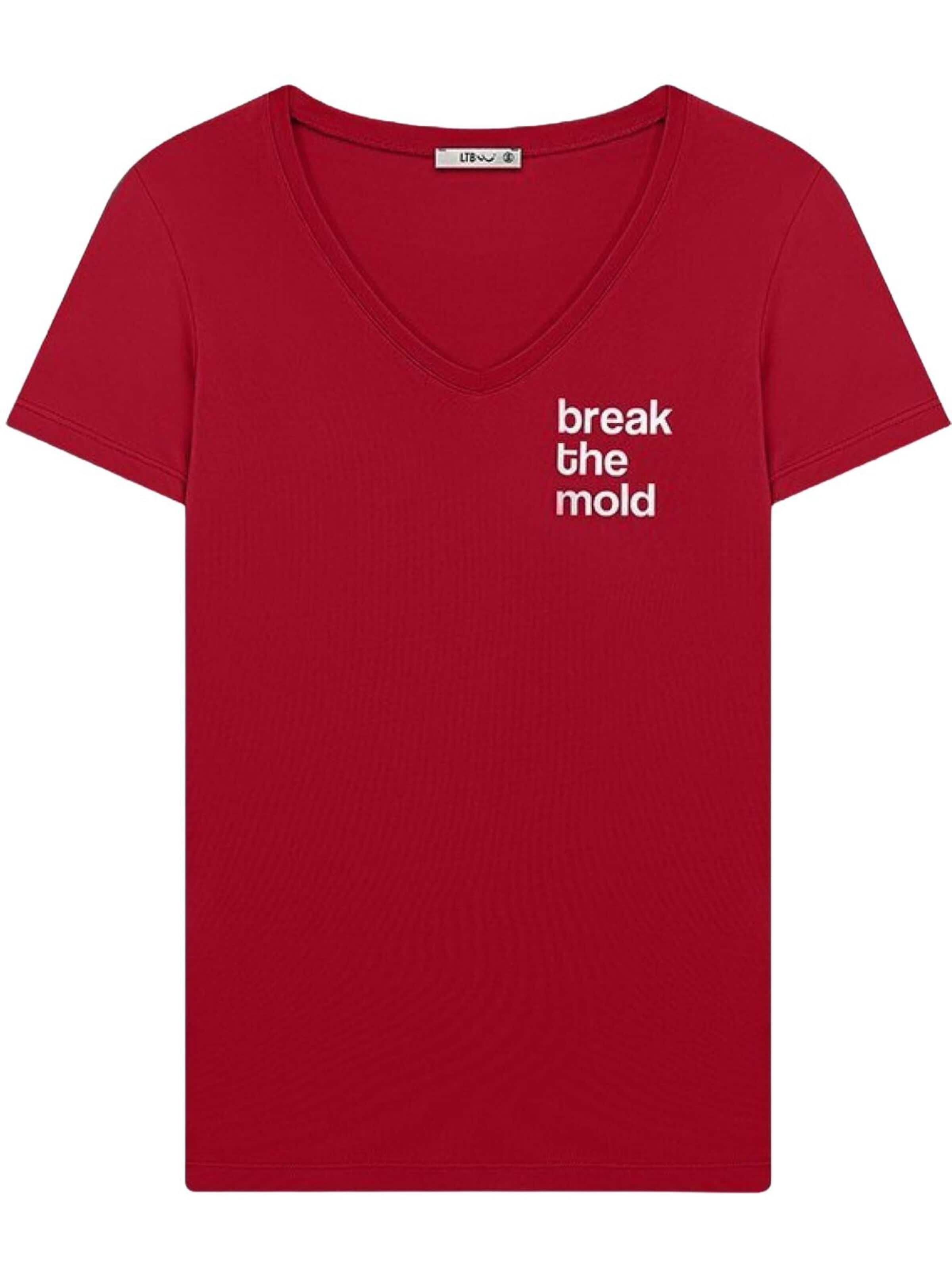Maglietta 'V-Neck Slogan T-Shirt' di LTB Jeans in rosso: frontale
