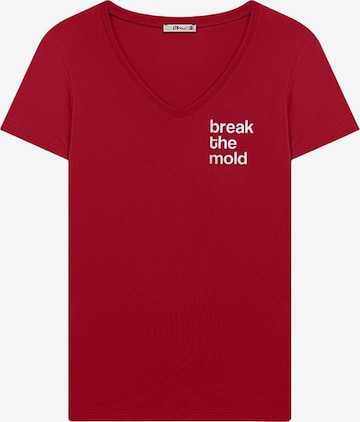 Maglietta 'V-Neck Slogan T-Shirt' di LTB Jeans in rosso: frontale