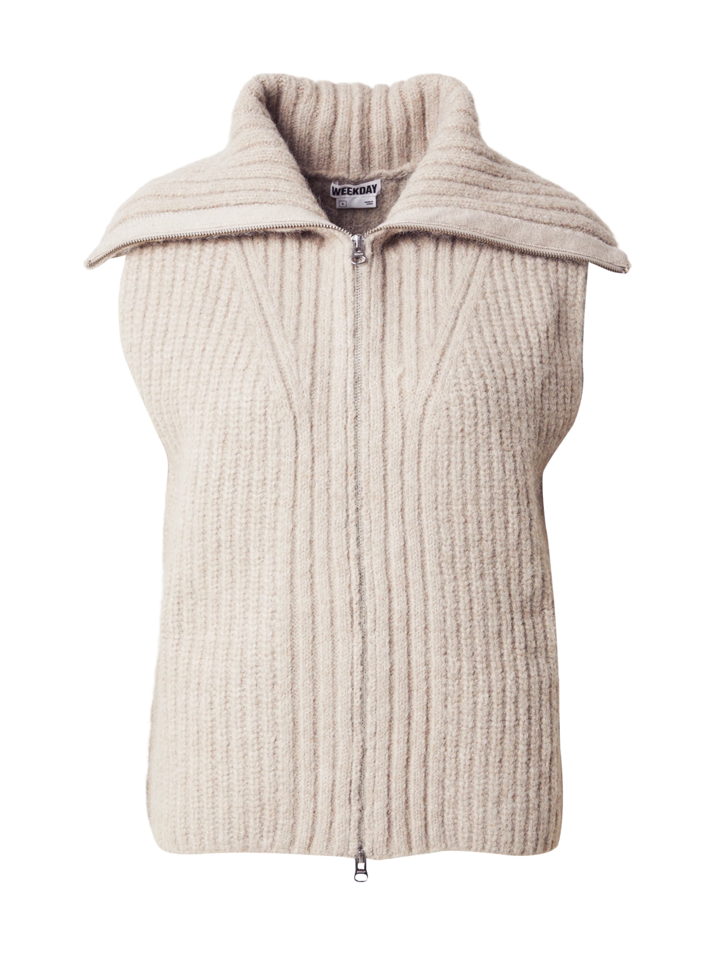 WEEKDAY - Chaleco de punto 'Vega' en beige: frente