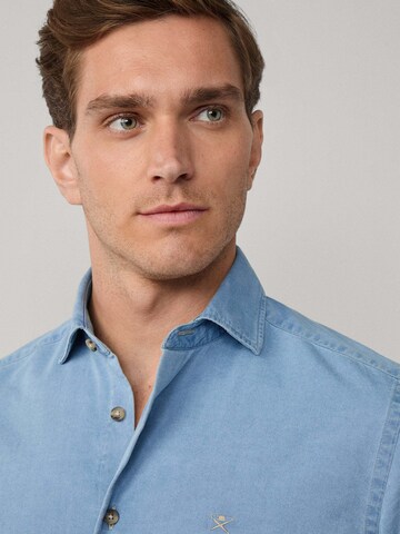 Hackett London Regular Fit Hemd 'Ess' in Blau