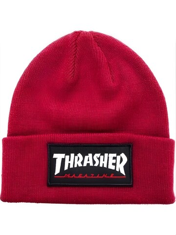THRASHER Muts 'LOGO PATCH BEANIE' in Rood: voorkant