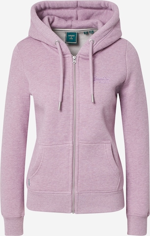 Superdry Zip-Up Hoodie in Purple: front