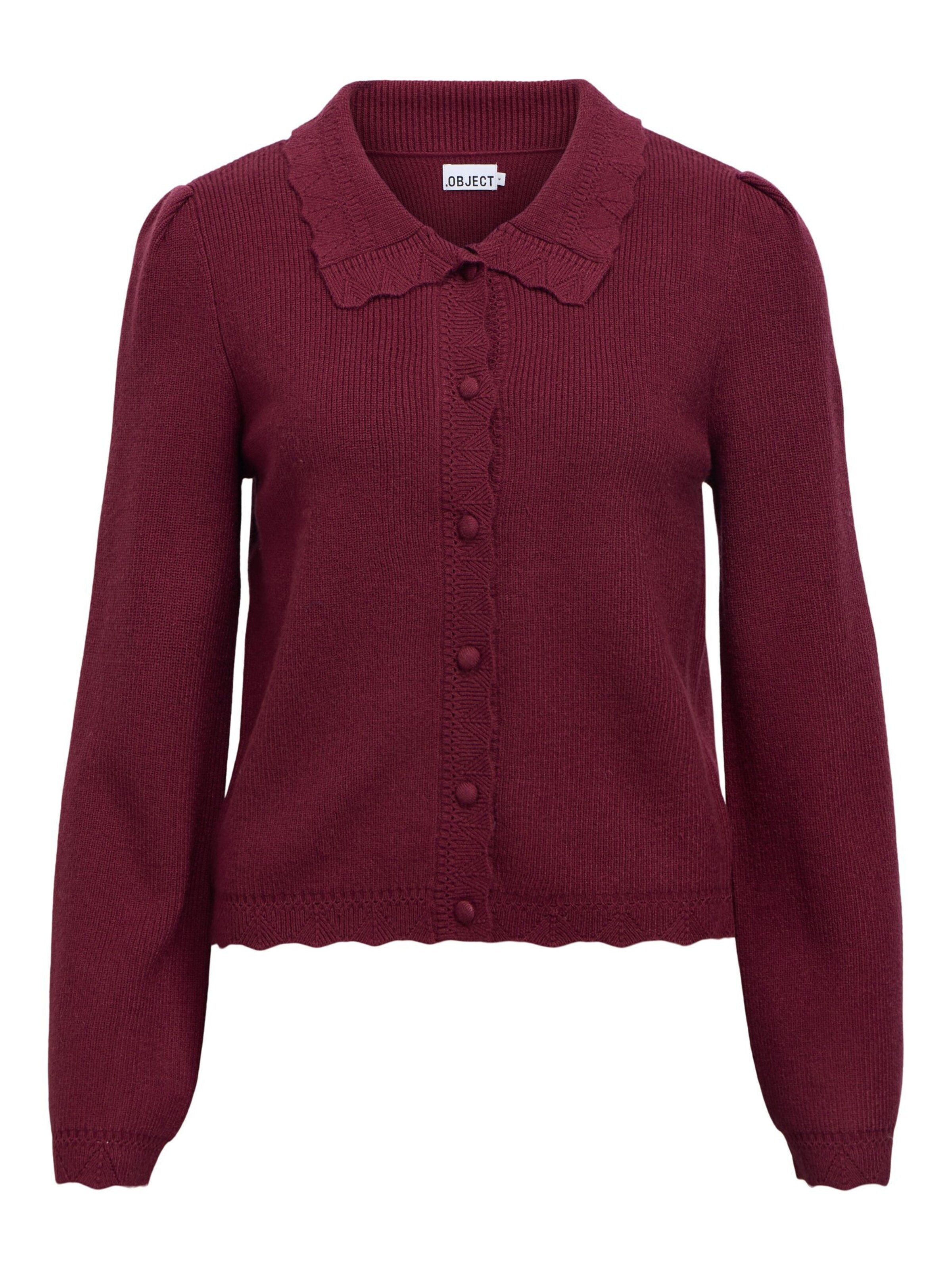 OBJECT Gebreid vest 'PARYA' in Rood: voorkant