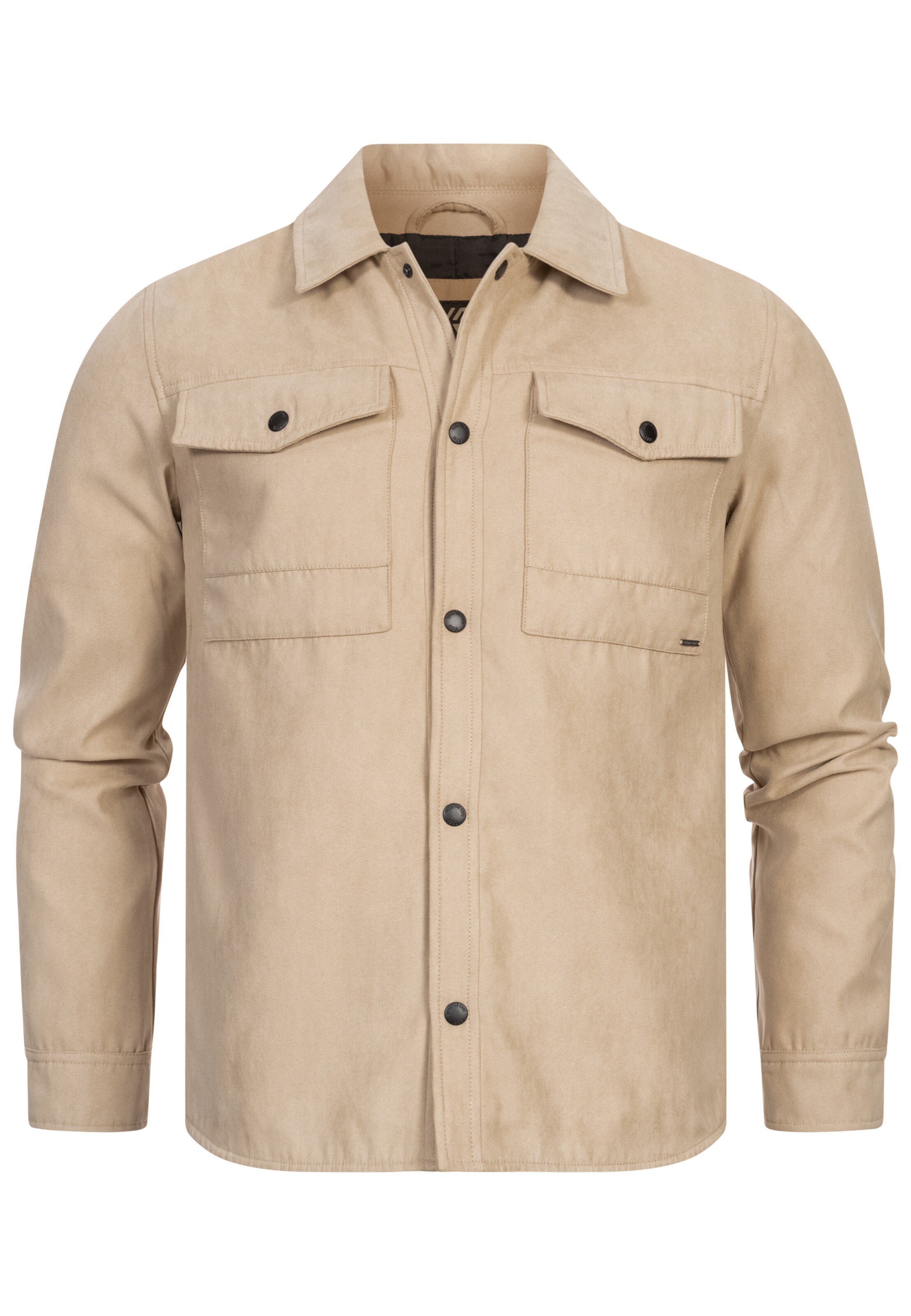 INDICODE JEANS Overhemd 'Finny' in Beige: voorkant
