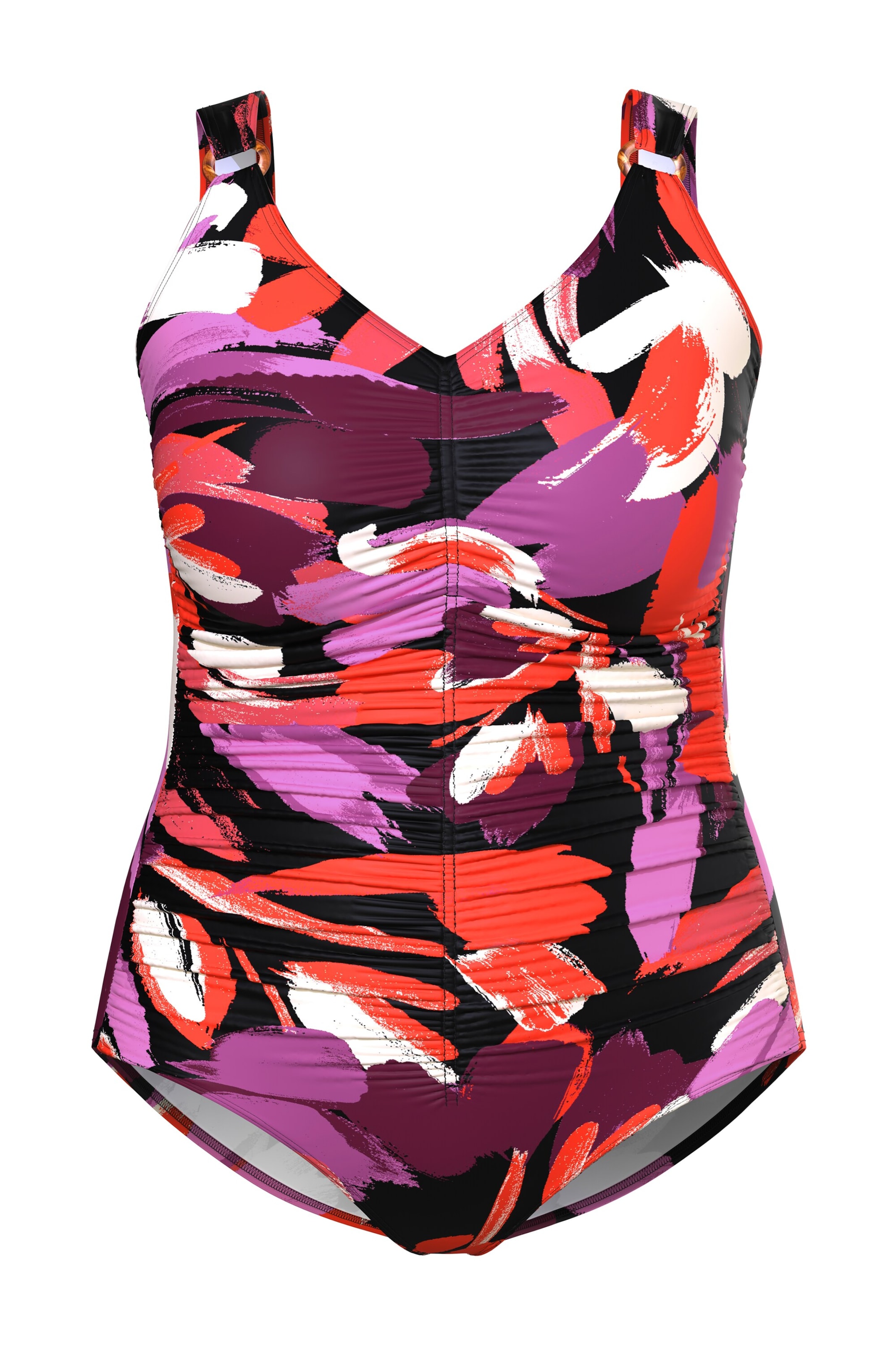 Ulla Popken Ολόσωμο μαγιό σε κόκκινο: μπροστά